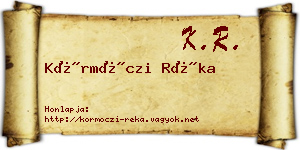 Körmöczi Réka névjegykártya