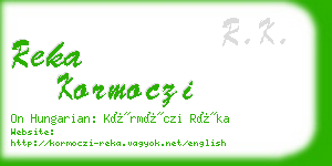 reka kormoczi business card